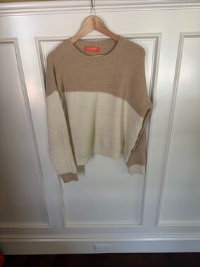 Current San Francisco two tone Cream & Tan Knit Sweater